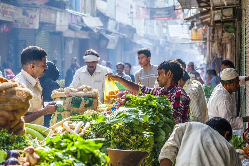 Chawri Bazar is a specialised wholesale market of food and vegetables in Delhi. Established in 1840 it was the first wholesale market of Old Delhi. Jorg Hackemann / Shutterstock.com
