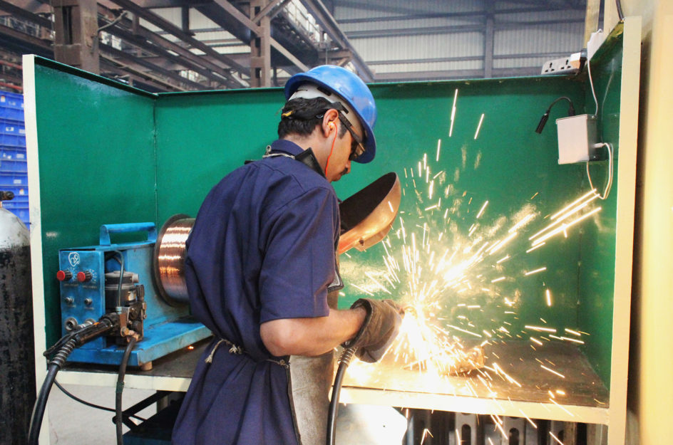 Equilips installed at a welding station in a factory